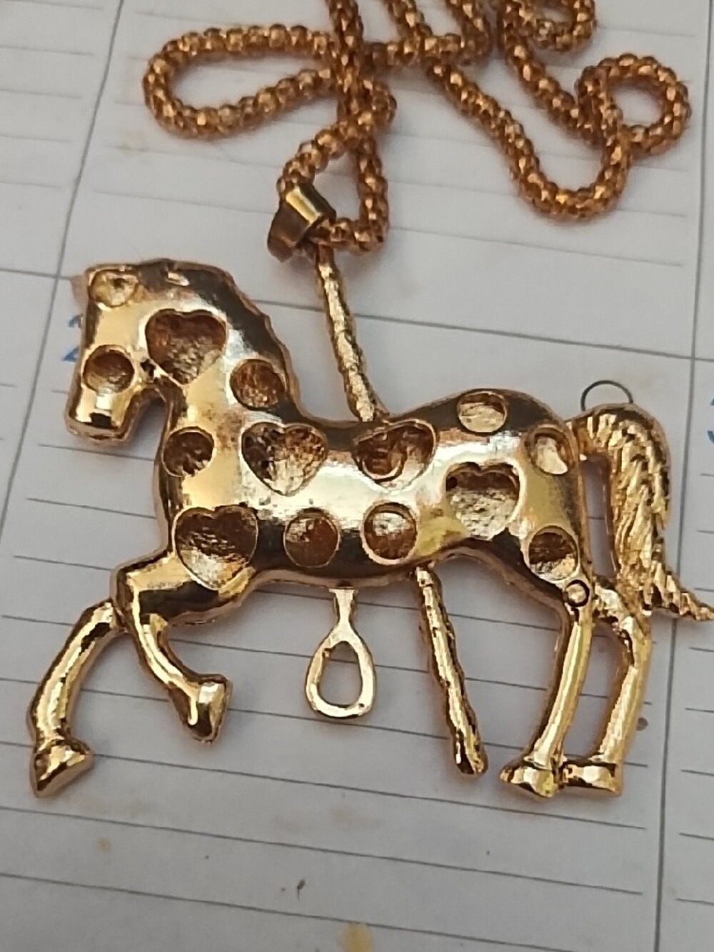 Betsey Johnson Gold-Tone Carousel Horse Necklace with Crystal Accents - Picture 4 of 5